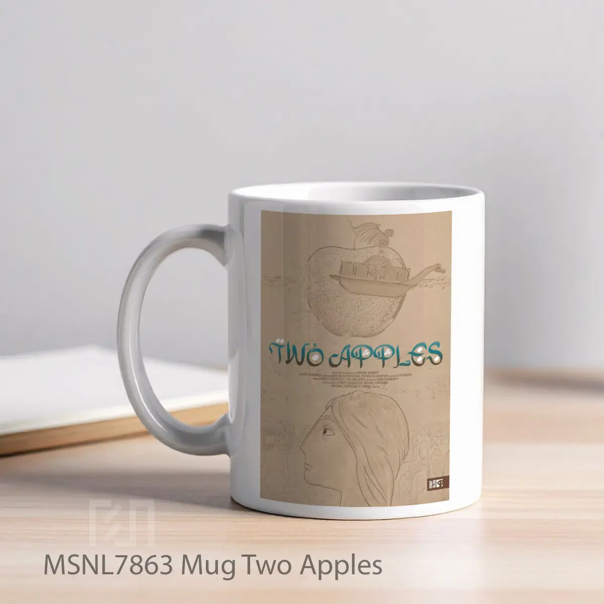 Mug Two Apples Gelas Keramik Tema Film MSNL7863 - Tampak Kiri