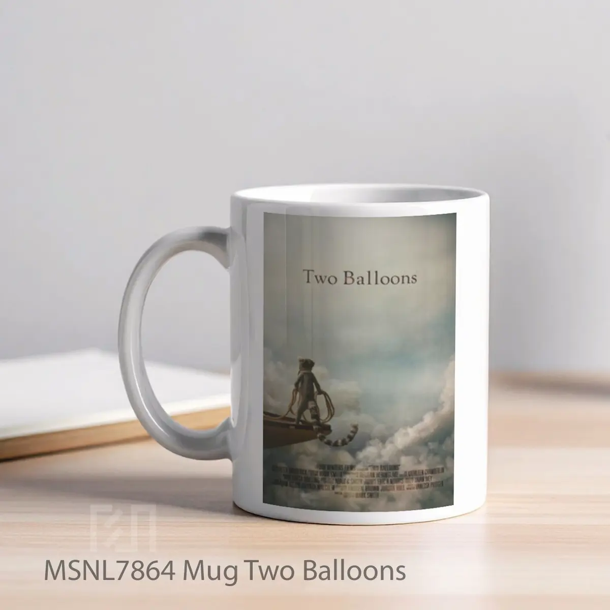 Mug Two Balloons Gelas Keramik Tema Film MSNL7864 - Tampak Kiri