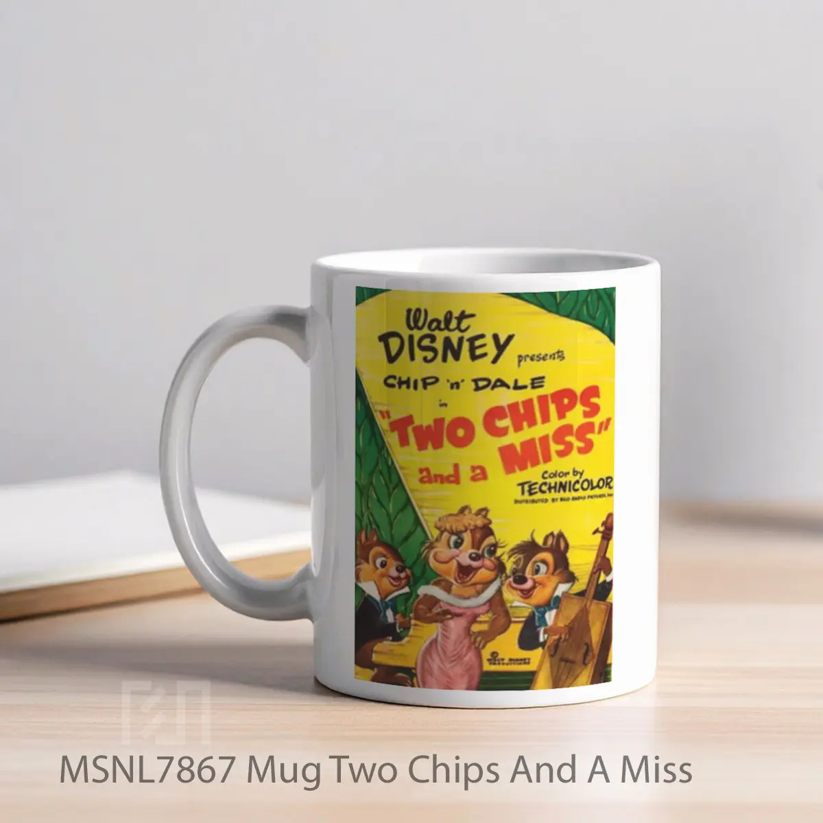 Mug Two Chips And A Miss Gelas Keramik Tema Film MSNL7867 - Tampak Kiri