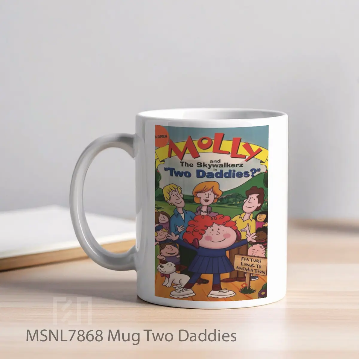 Mug Two Daddies Gelas Keramik Tema Film MSNL7868 - Tampak Kiri