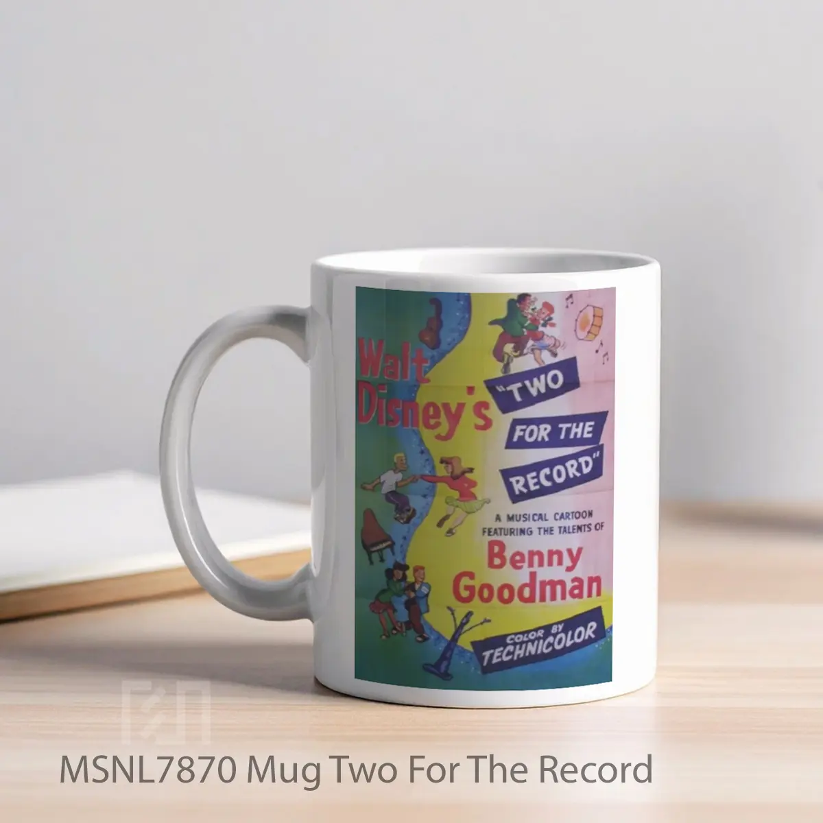 Mug Two For The Record Gelas Keramik Tema Film MSNL7870 - Tampak Kiri