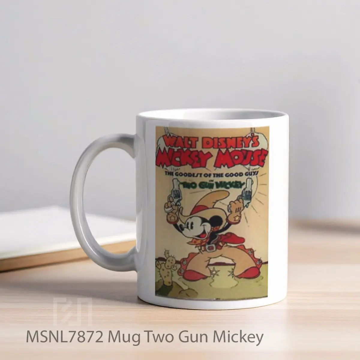Mug Two Gun Mickey Gelas Keramik Tema Film MSNL7872 - Tampak Kiri