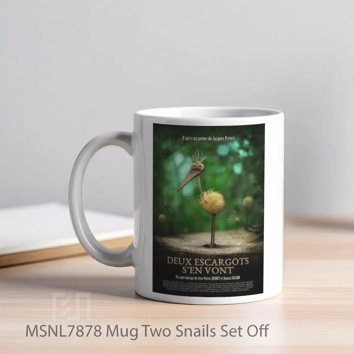 Mug Two Snails Set Off Gelas Keramik Tema Film MSNL7878 - Tampak Kiri