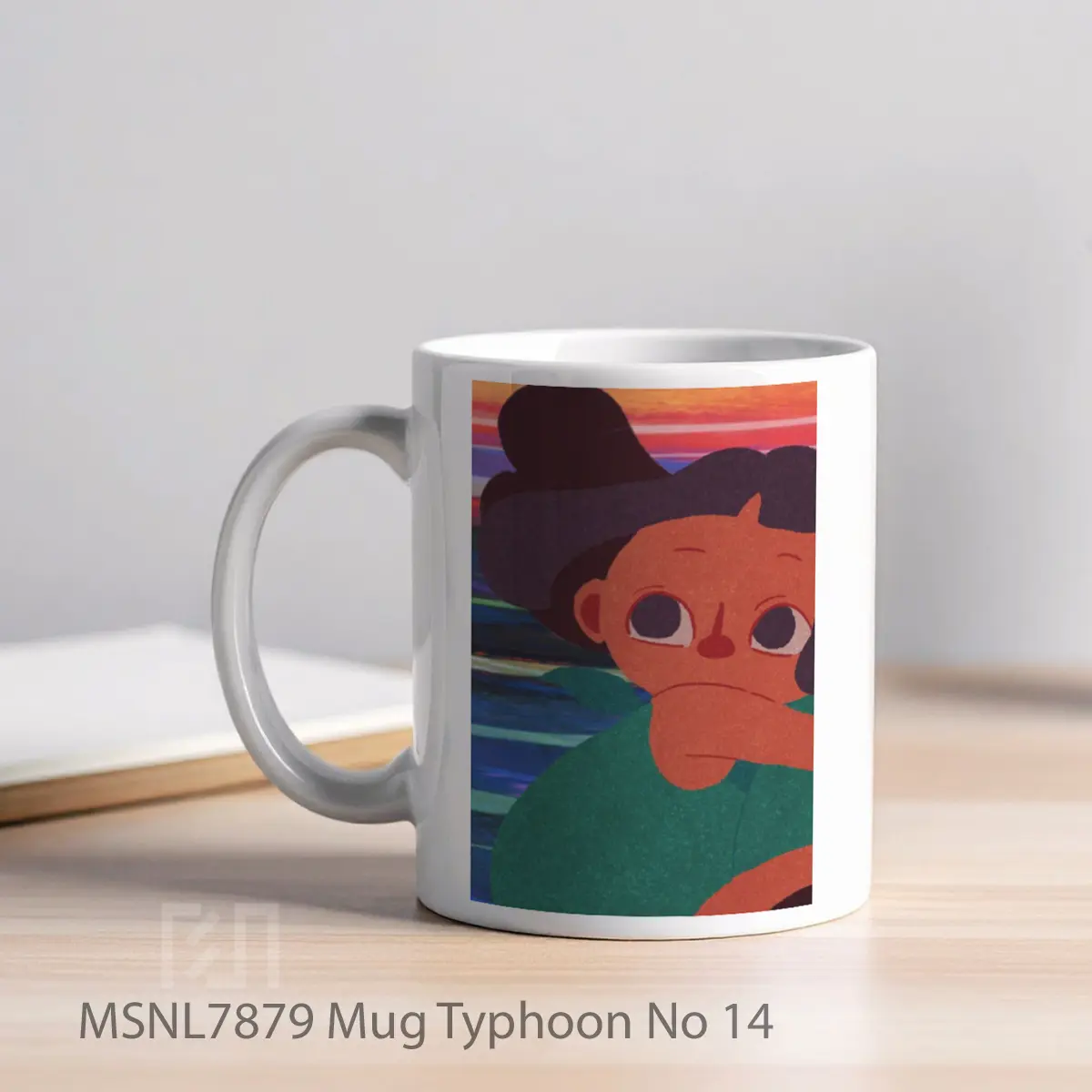 Mug Typhoon No 14 Gelas Keramik Tema Film MSNL7879 - Tampak Kiri