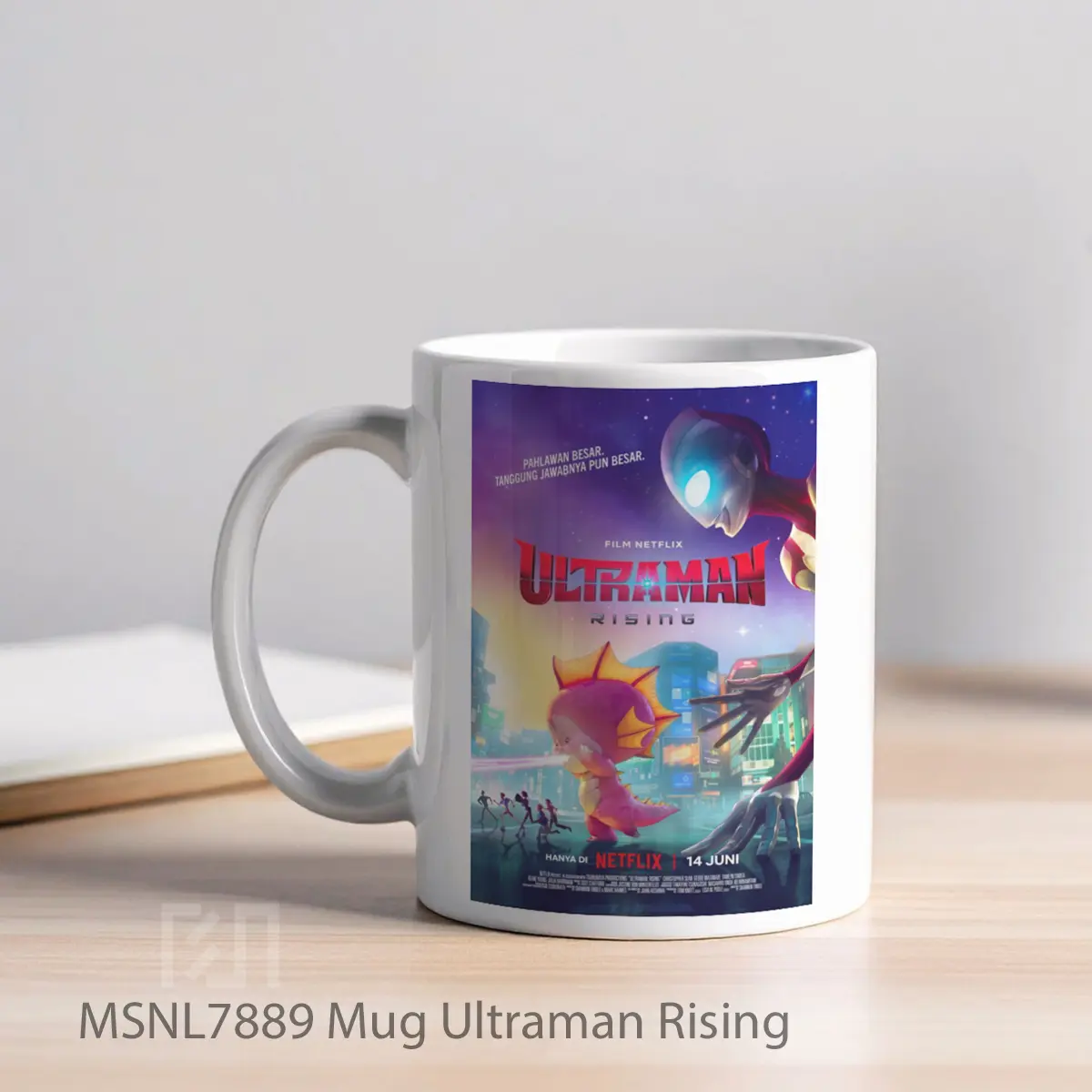 Mug Ultraman Rising Gelas Keramik Tema Film MSNL7889 - Tampak Kiri