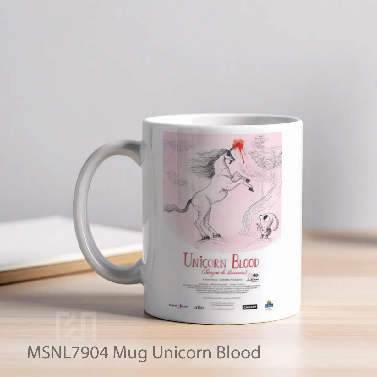 Mug Unicorn Blood Gelas Keramik Tema Film MSNL7904 - Tampak Kiri