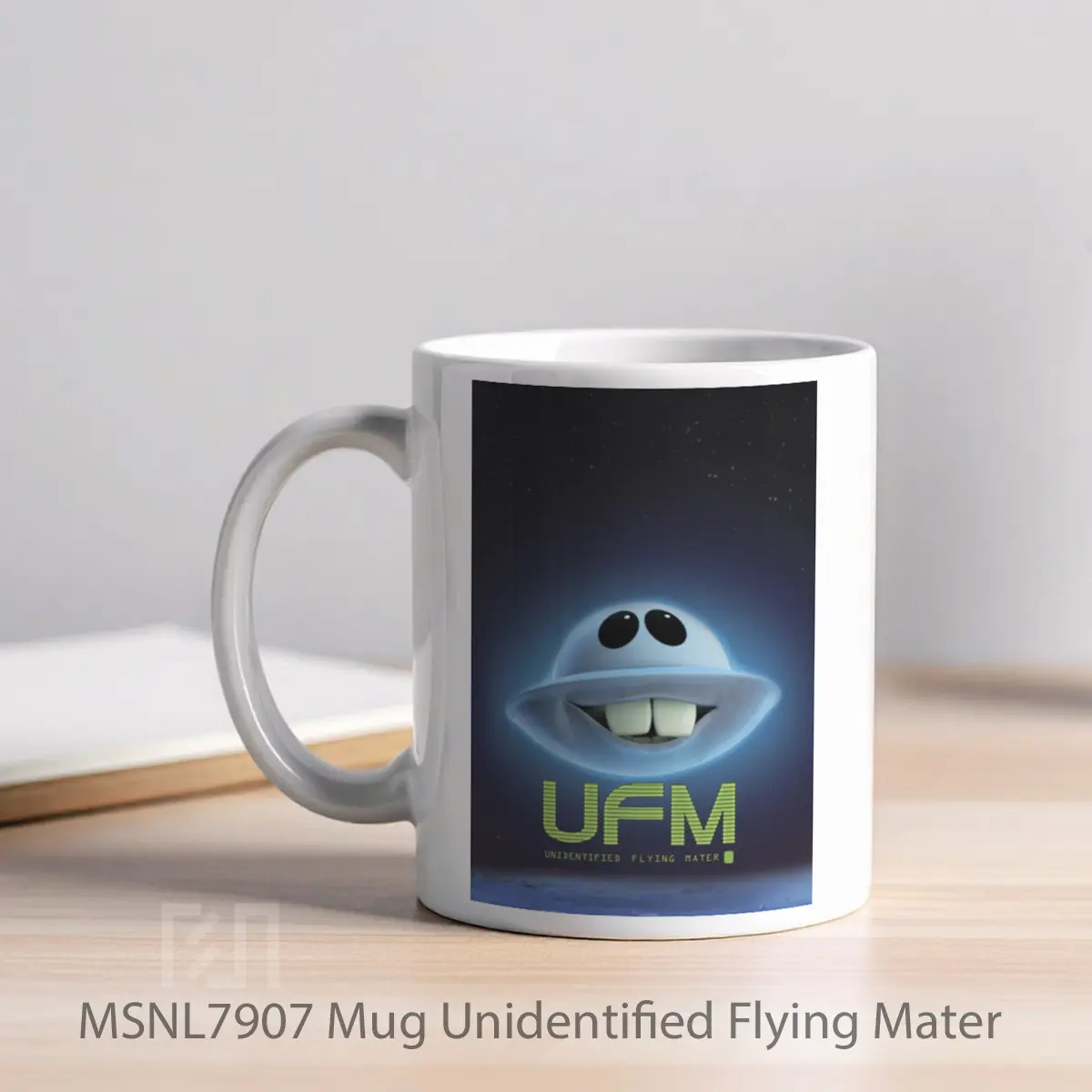 Mug Unidentified Flying Mater Gelas Keramik Tema Film MSNL7907 - Tampak Kiri