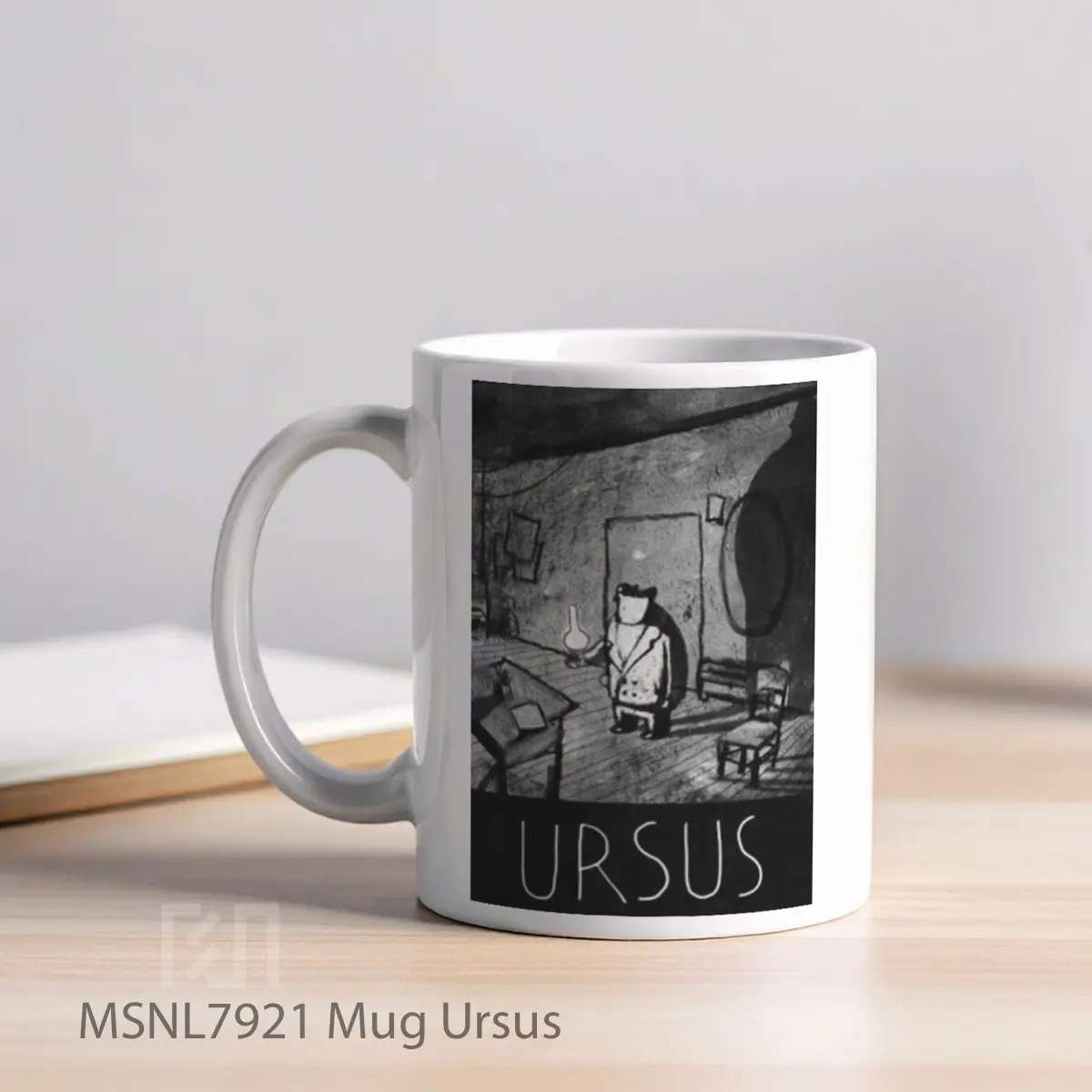 Mug Ursus Gelas Keramik Tema Film MSNL7921 - Tampak Kiri