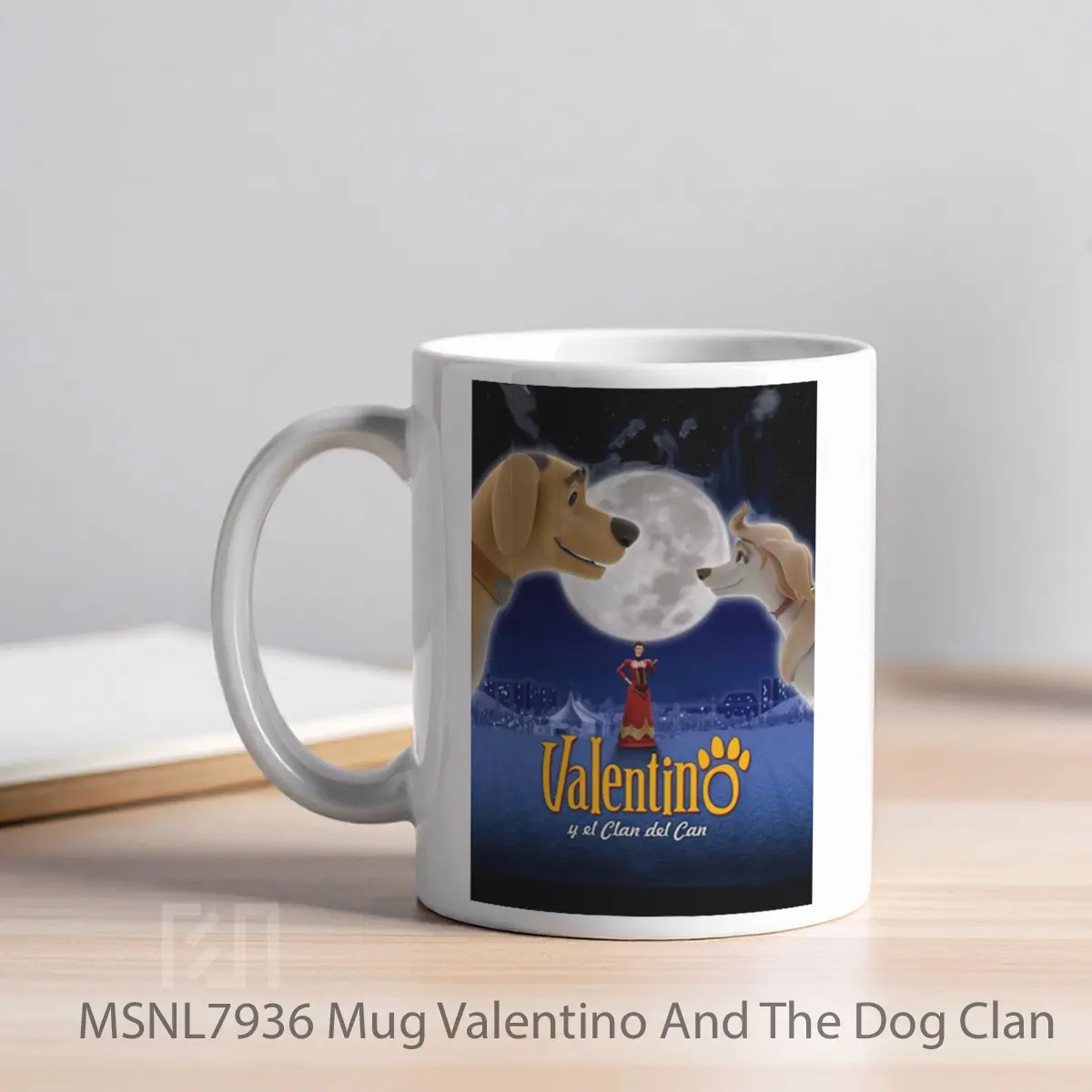 Mug Valentino And The Dog Clan Gelas Keramik Tema Film MSNL7936 - Tampak Kiri