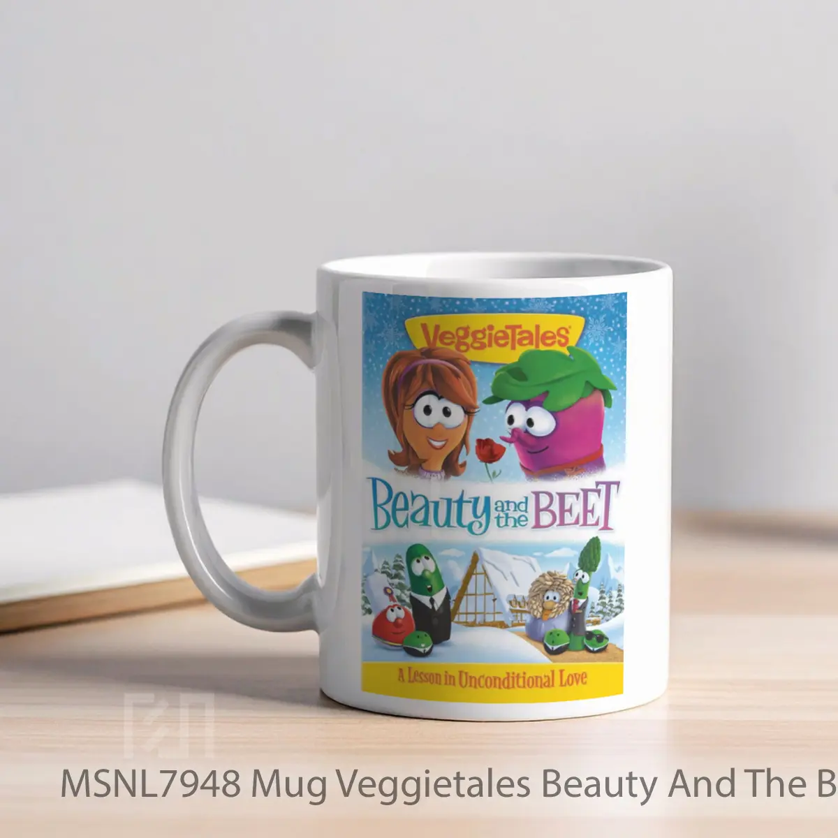 Mug Veggietales Beauty And The Beet Gelas Keramik Tema Film MSNL7948 - Tampak Kiri