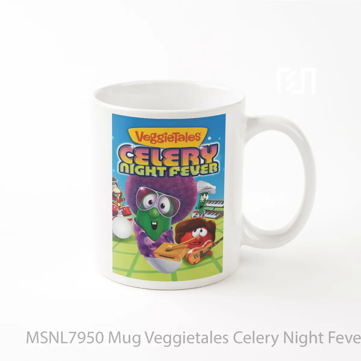 Mug Veggietales Celery Night Fever Gelas Keramik Tema Film MSNL7950