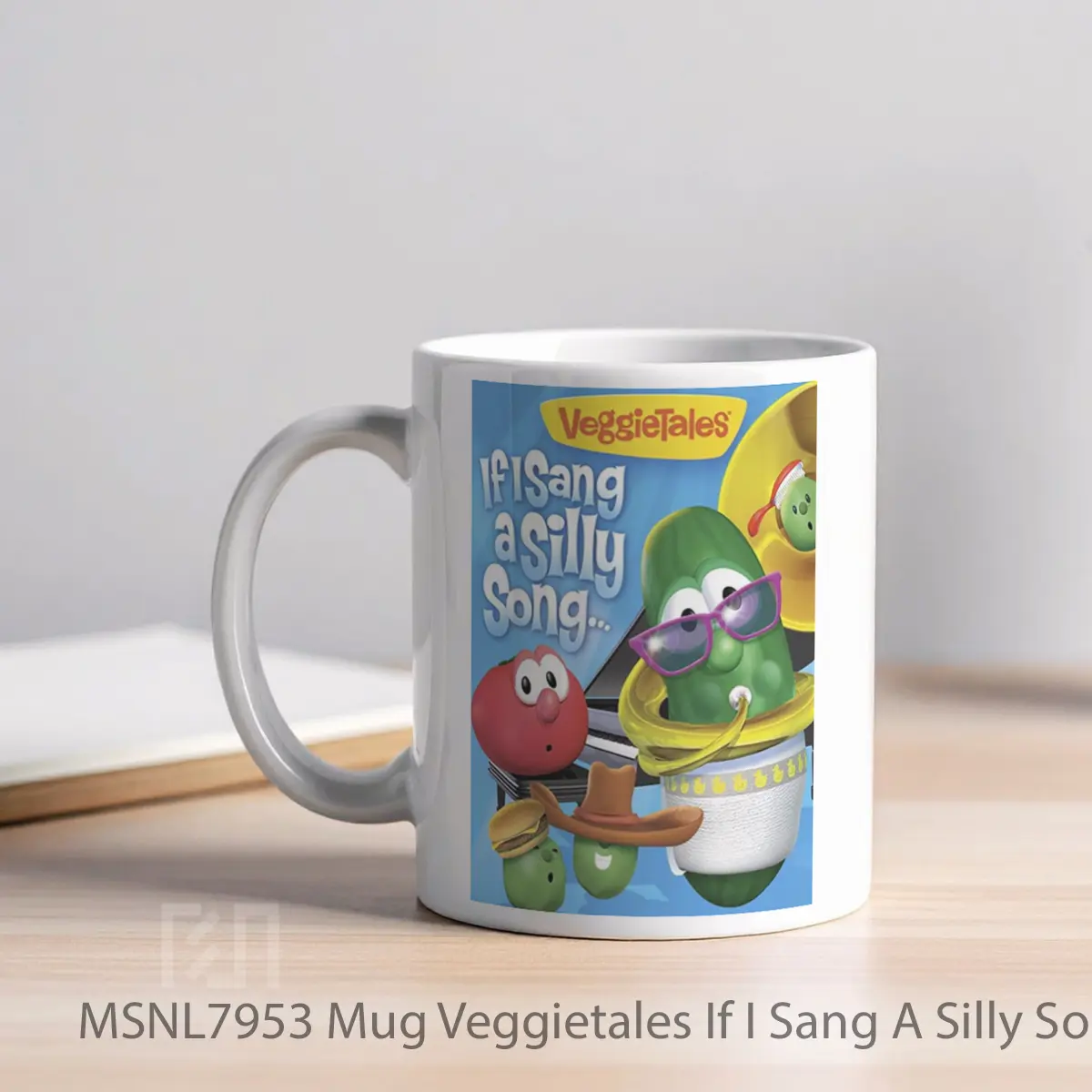 Mug Veggietales If I Sang A Silly Song Gelas Keramik Tema Film MSNL7953 - Tampak Kiri