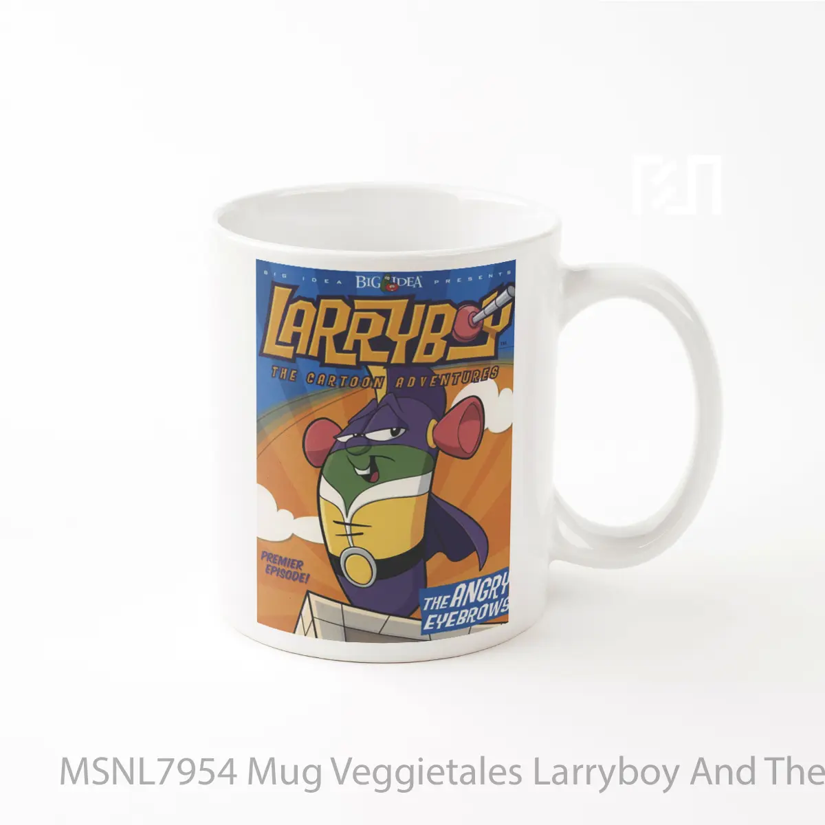 Mug Veggietales Larryboy And The Angry Eyebrows Gelas Keramik Tema Film MSNL7954