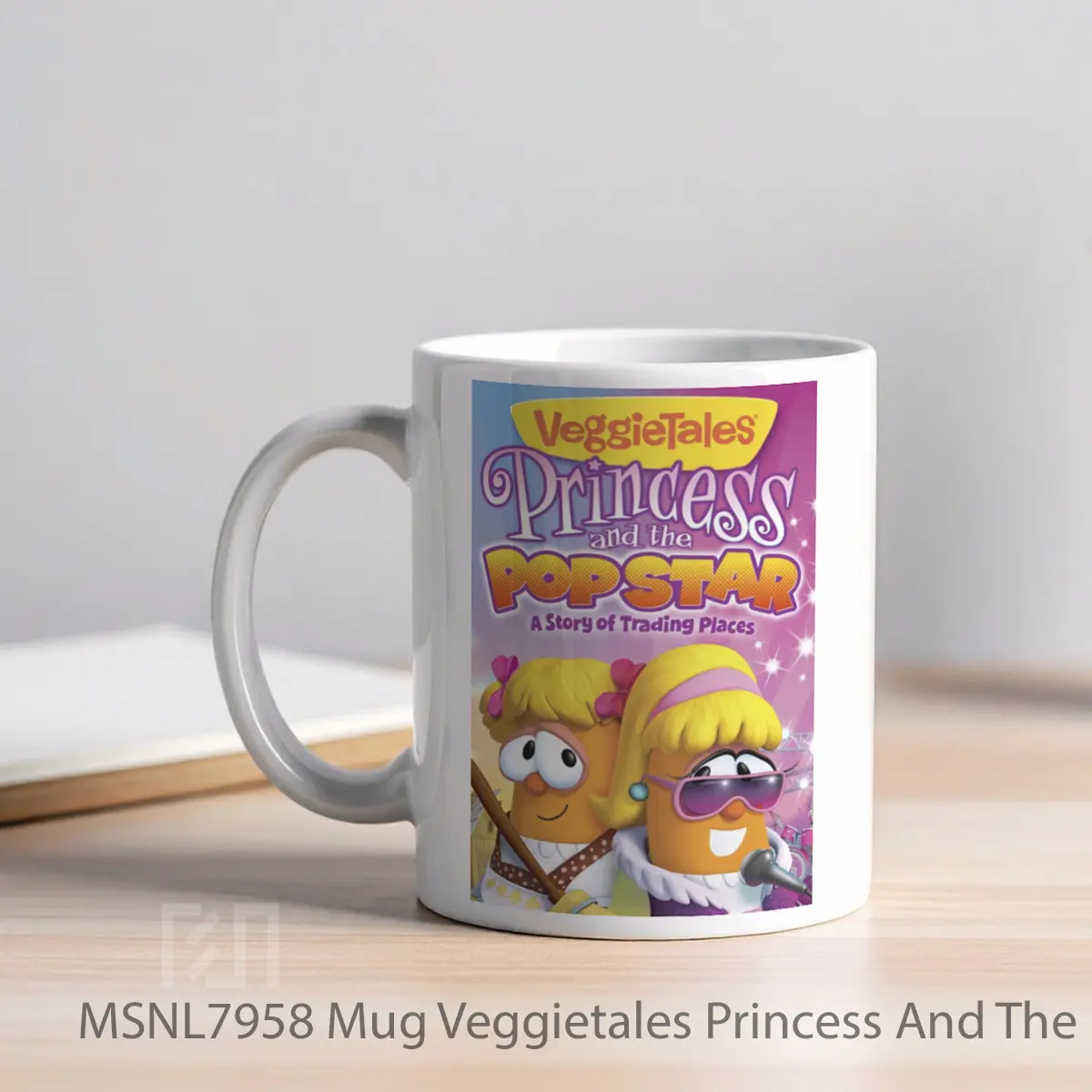 Mug Veggietales Princess And The Popstar Gelas Keramik Tema Film MSNL7958 - Tampak Kiri