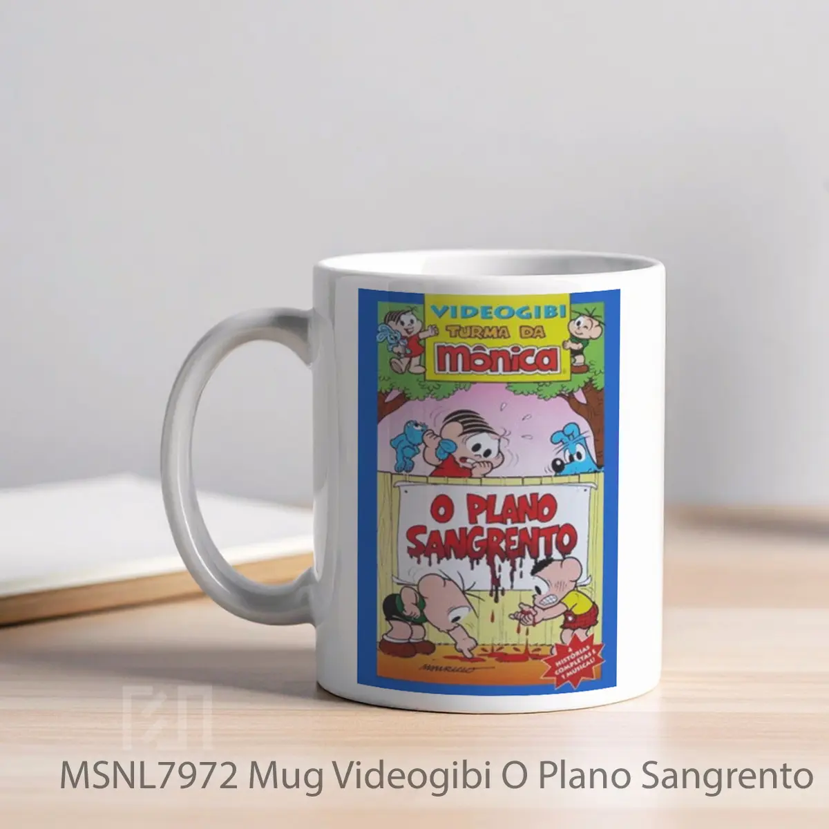Mug Videogibi O Plano Sangrento Gelas Keramik Tema Film MSNL7972 - Tampak Kiri