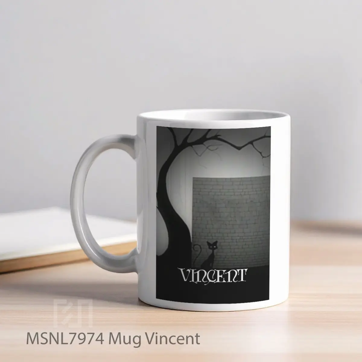 Mug Vincent Gelas Keramik Tema Film MSNL7974 - Tampak Kiri