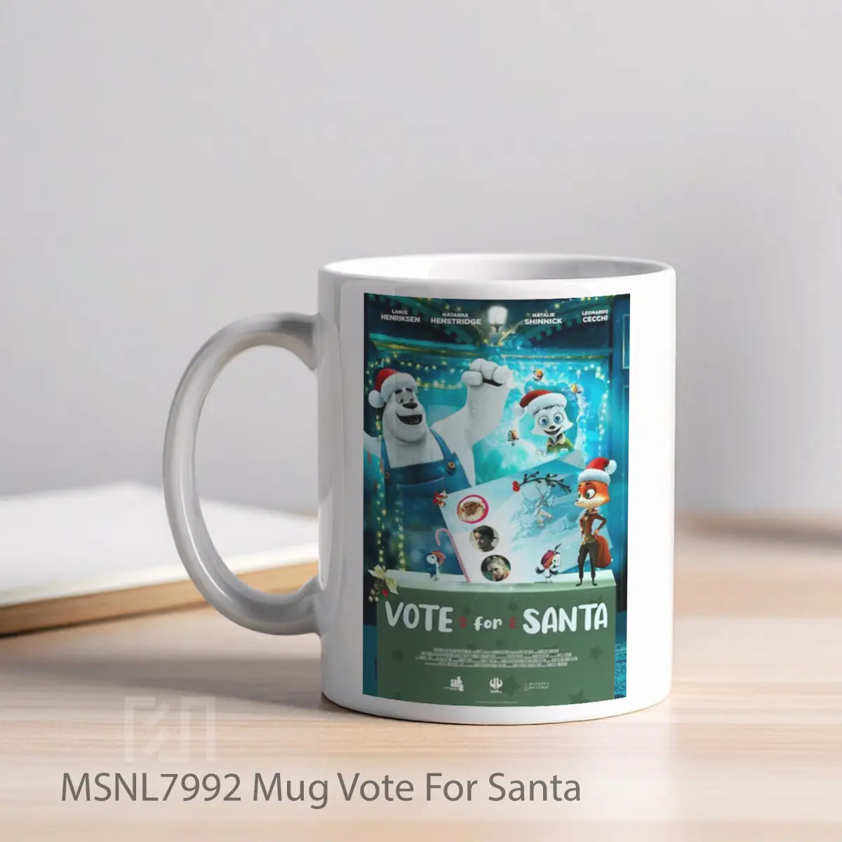Mug Vote For Santa Gelas Keramik Tema Film MSNL7992 - Tampak Kiri