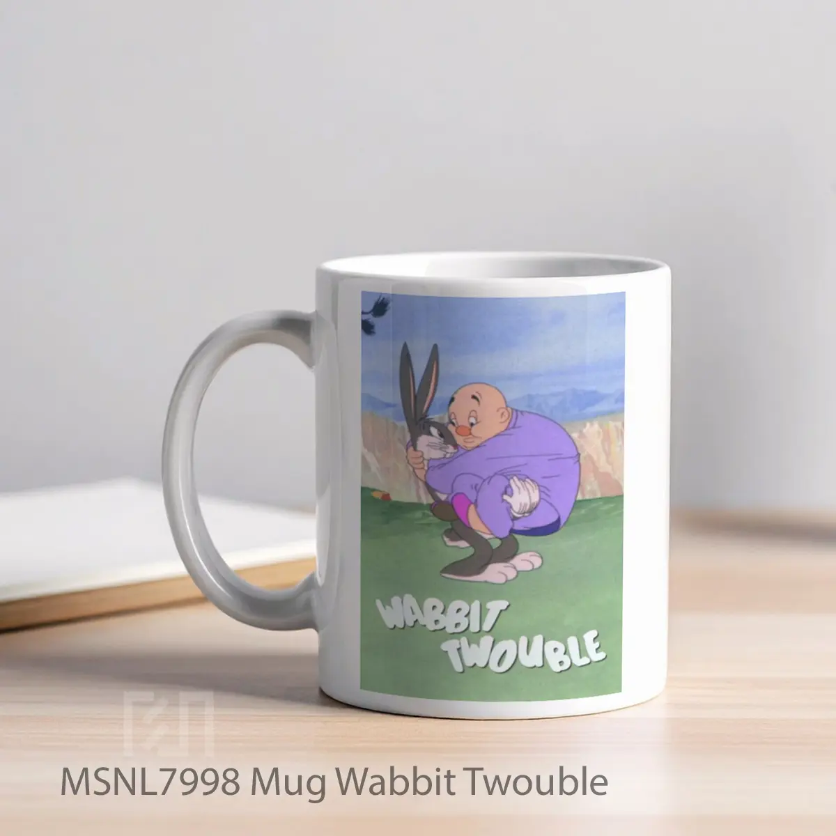 Mug Wabbit Twouble Gelas Keramik Tema Film MSNL7998 - Tampak Kiri