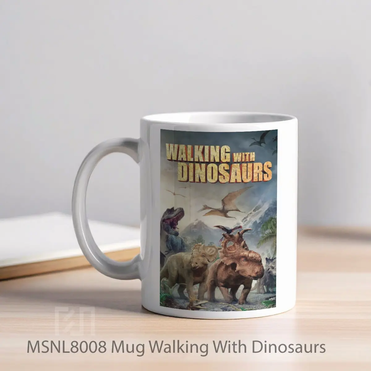 Mug Walking With Dinosaurs Gelas Keramik Tema Film MSNL8008 - Tampak Kiri