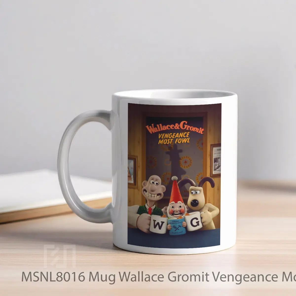 Mug Wallace Gromit Vengeance Most Fowl Gelas Keramik Tema Film MSNL8016 - Tampak Kiri