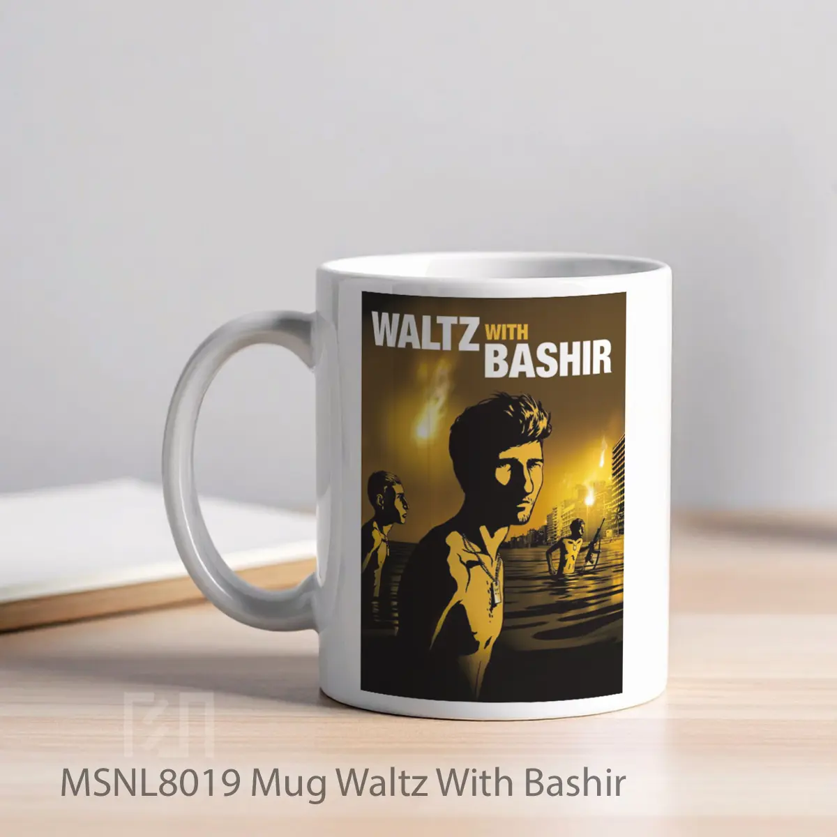 Mug Waltz With Bashir Gelas Keramik Tema Film MSNL8019 - Tampak Kiri