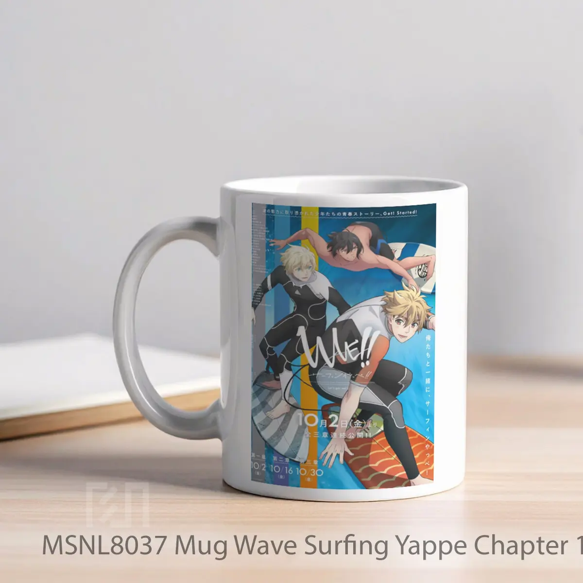 Mug Wave Surfing Yappe Chapter 1 Gelas Keramik Tema Film MSNL8037 - Tampak Kiri