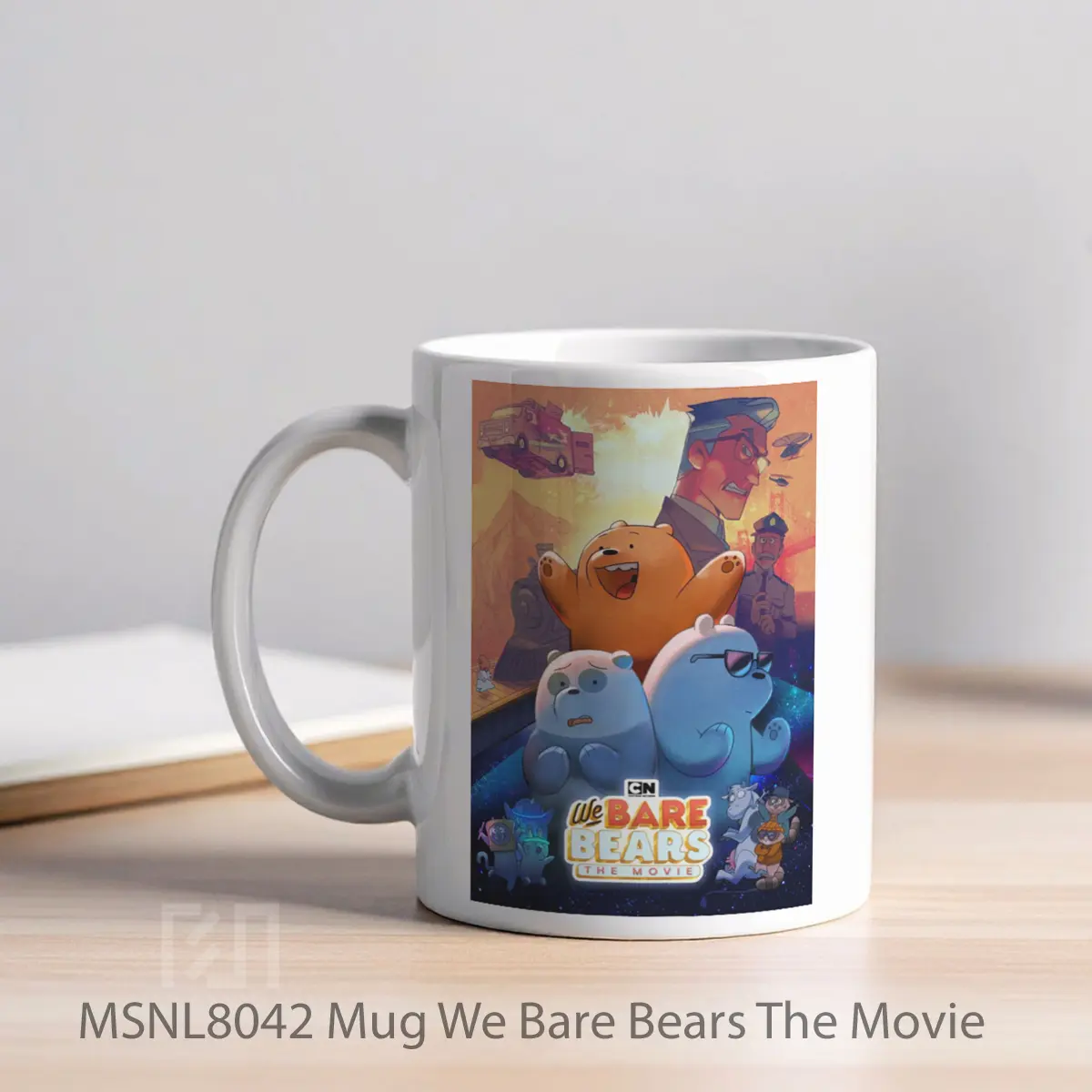 Mug We Bare Bears The Movie Gelas Keramik Tema Film MSNL8042 - Tampak Kiri