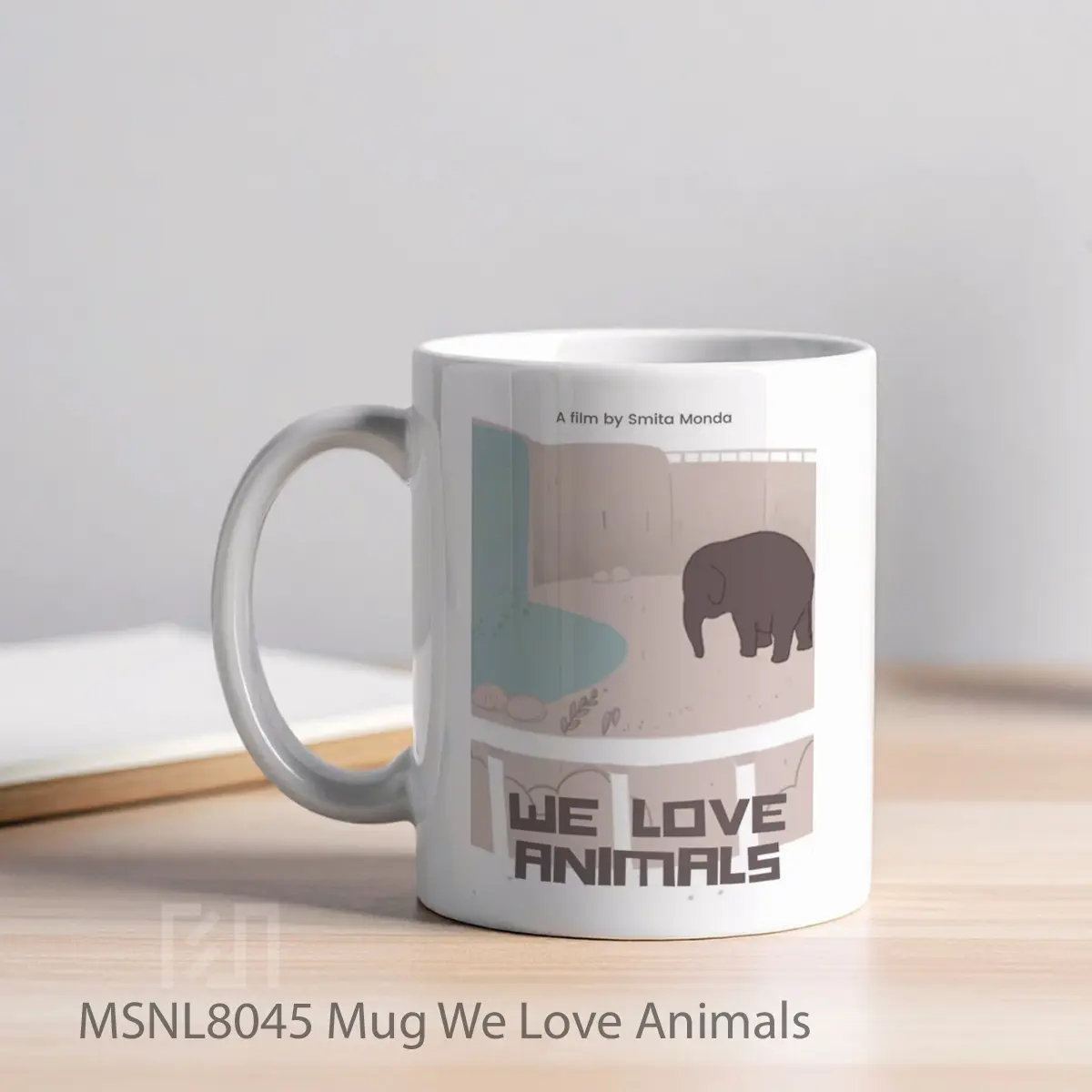Mug We Love Animals Gelas Keramik Tema Film MSNL8045 - Tampak Kiri