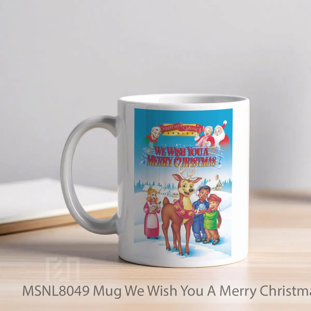 Mug We Wish You A Merry Christmas Gelas Keramik Tema Film MSNL8049 - Tampak Kiri