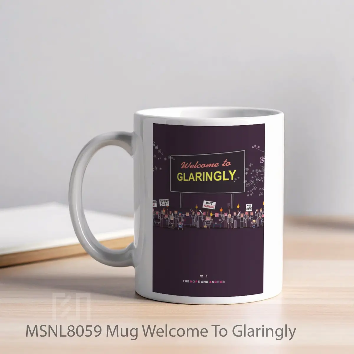 Mug Welcome To Glaringly Gelas Keramik Tema Film MSNL8059 - Tampak Kiri