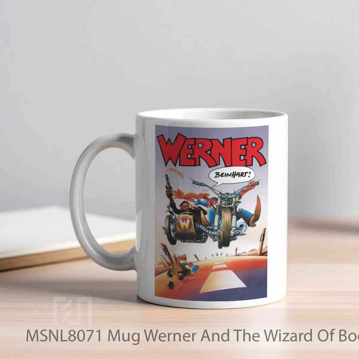 Mug Werner And The Wizard Of Booze Gelas Keramik Tema Film MSNL8071 - Tampak Kiri