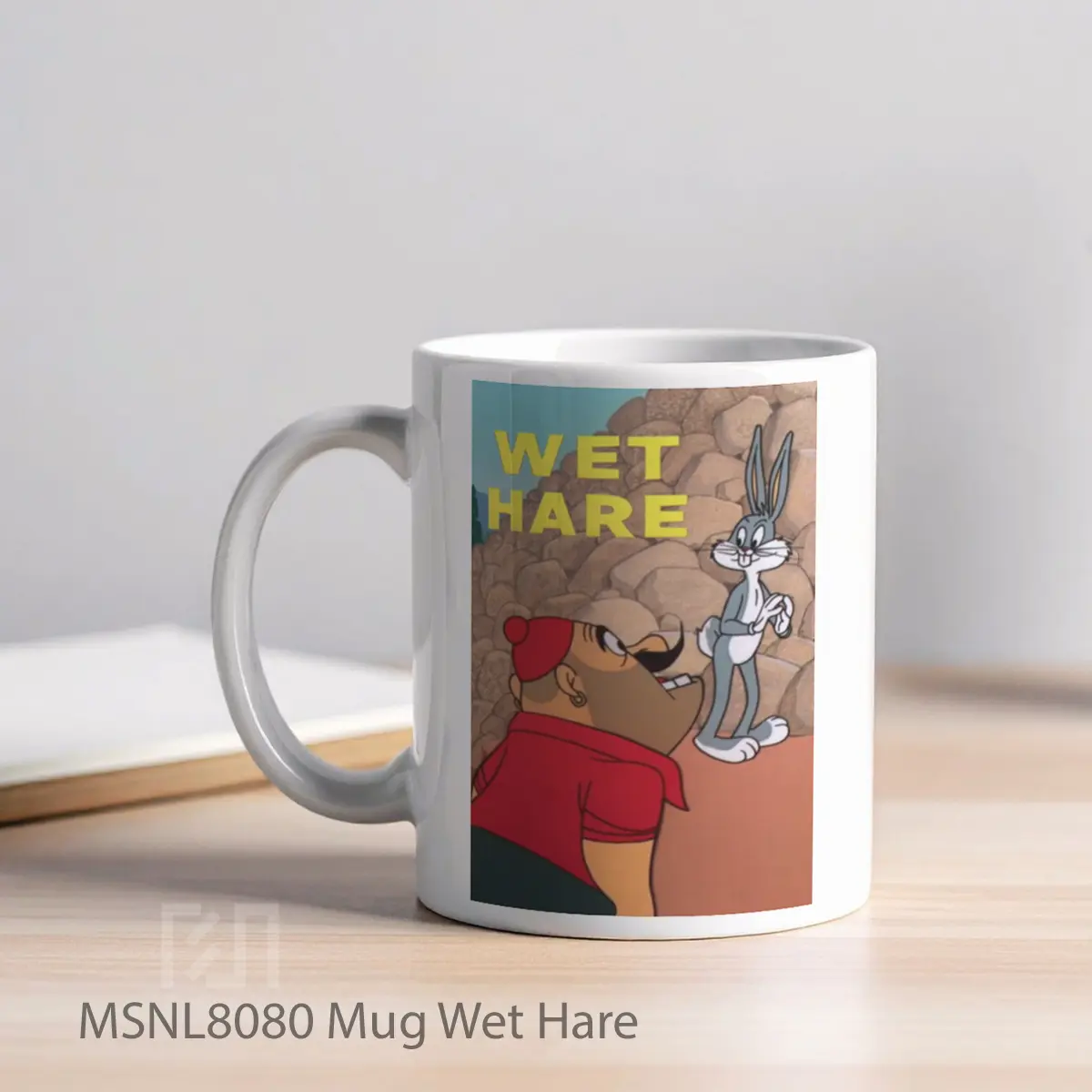 Mug Wet Hare Gelas Keramik Tema Film MSNL8080 - Tampak Kiri