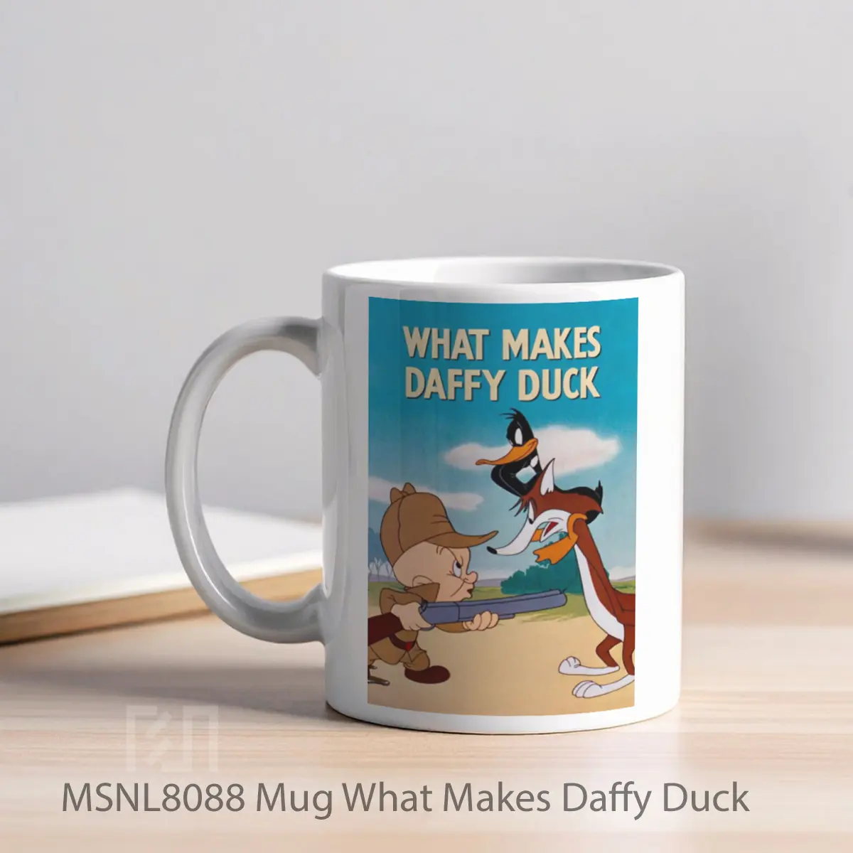 Mug What Makes Daffy Duck Gelas Keramik Tema Film MSNL8088 - Tampak Kiri