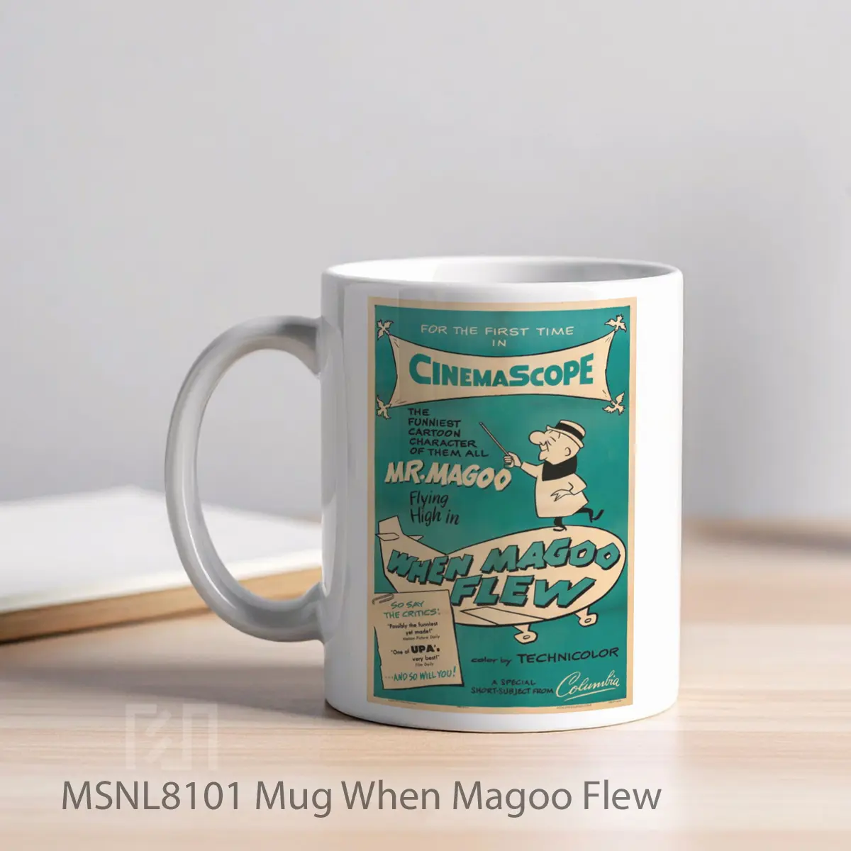 Mug When Magoo Flew Gelas Keramik Tema Film MSNL8101 - Tampak Kiri