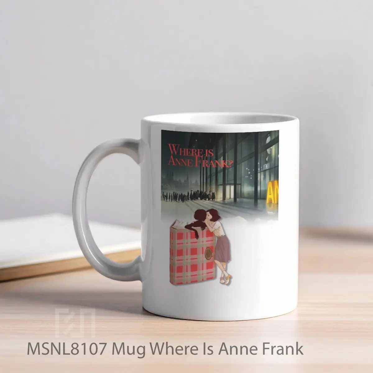 Mug Where Is Anne Frank Gelas Keramik Tema Film MSNL8107 - Tampak Kiri