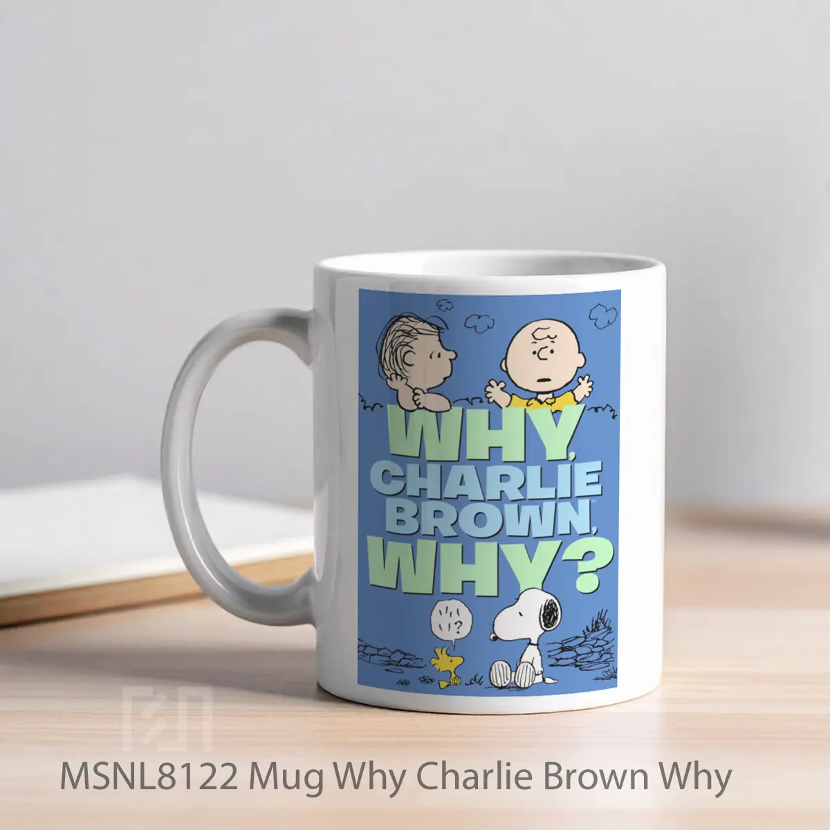 Mug Why Charlie Brown Why Gelas Keramik Tema Film MSNL8122 - Tampak Kiri