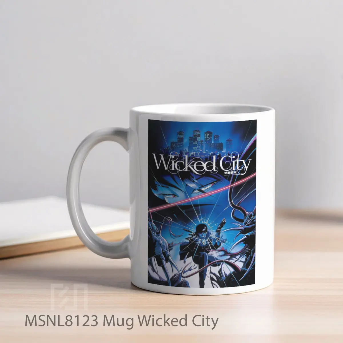 Mug Wicked City Gelas Keramik Tema Film MSNL8123 - Tampak Kiri