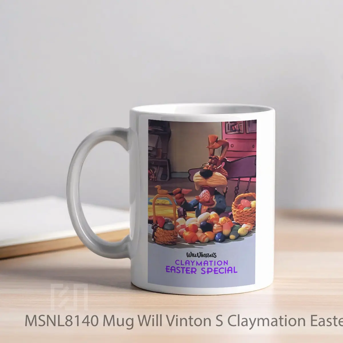 Mug Will Vinton S Claymation Easter Gelas Keramik Tema Film MSNL8140 - Tampak Kiri