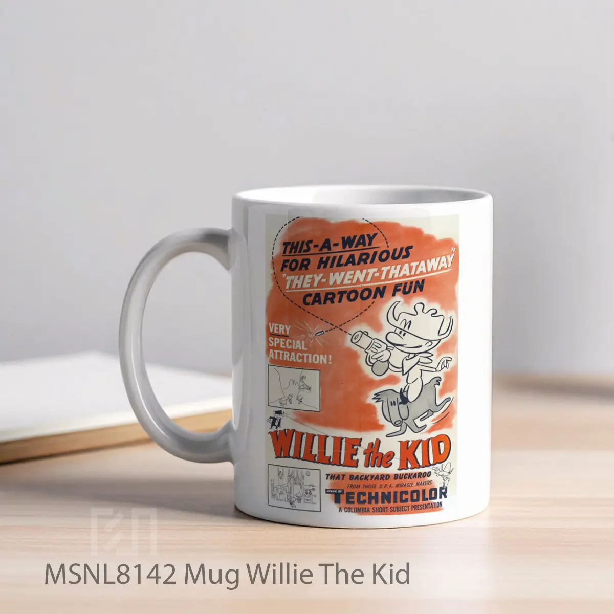 Mug Willie The Kid Gelas Keramik Tema Film MSNL8142 - Tampak Kiri