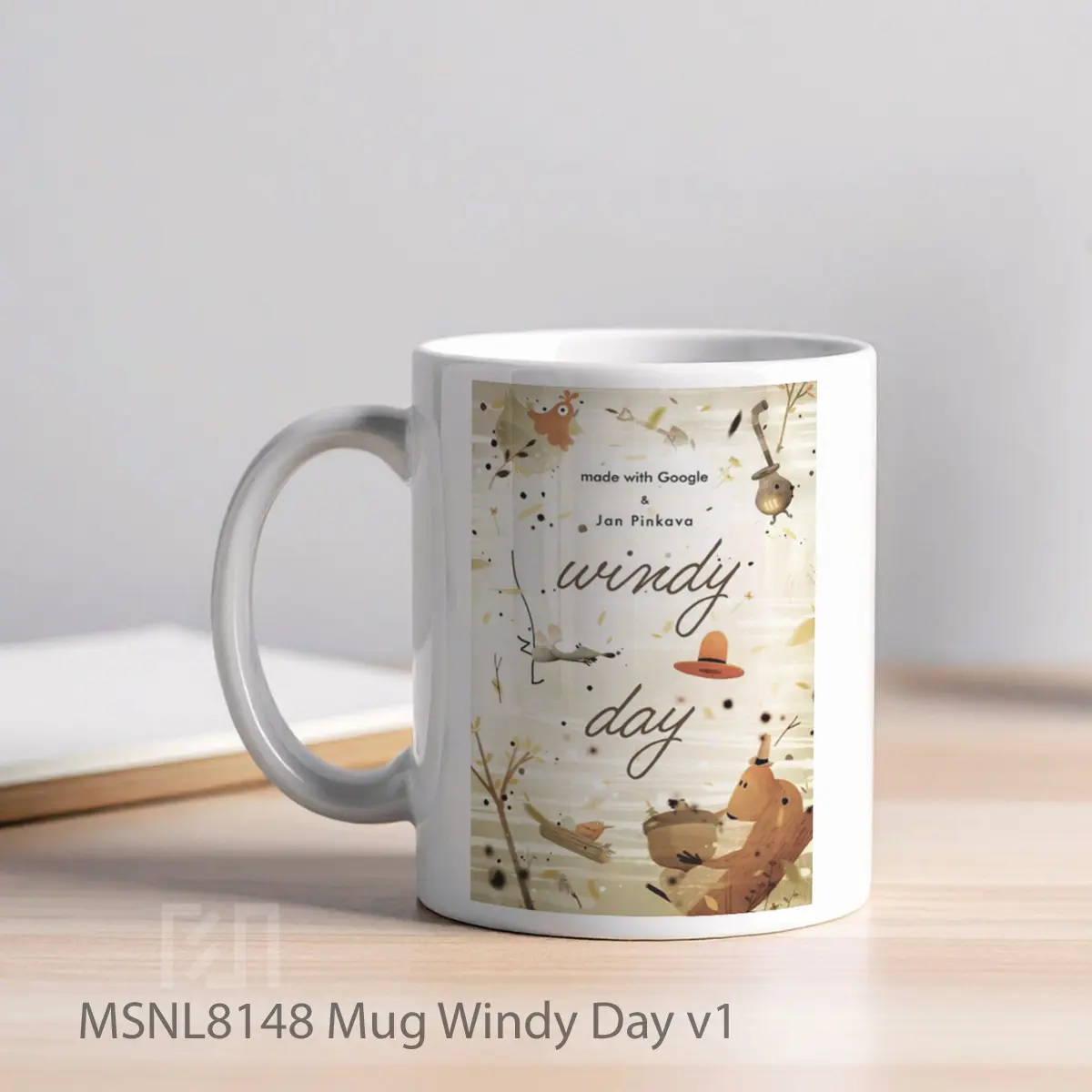 Mug Windy Day V1 Gelas Keramik Tema Film MSNL8148 - Tampak Kiri