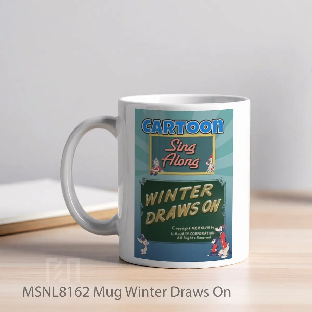 Mug Winter Draws On Gelas Keramik Tema Film MSNL8162 - Tampak Kiri