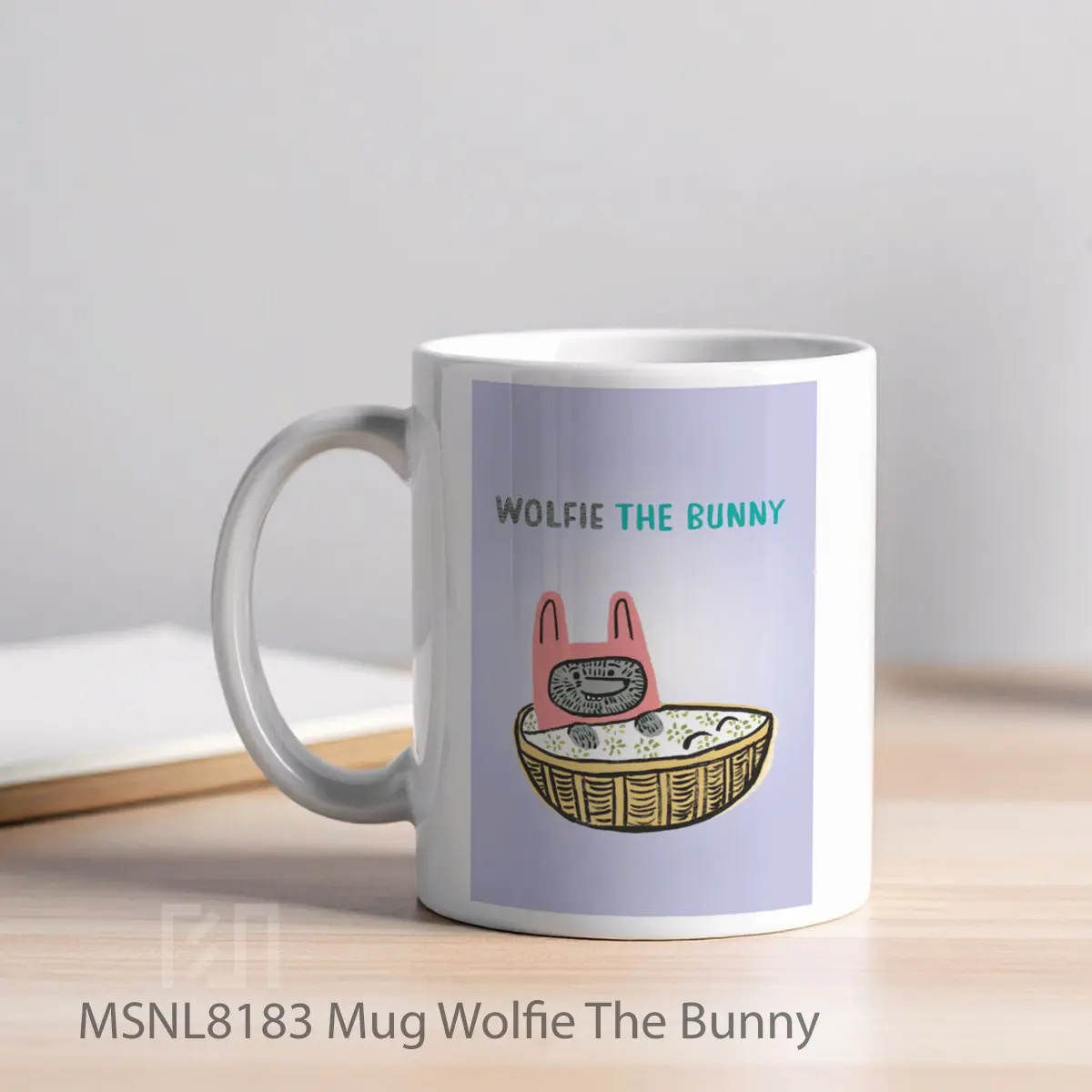 Mug Wolfie The Bunny Gelas Keramik Tema Film MSNL8183 - Tampak Kiri