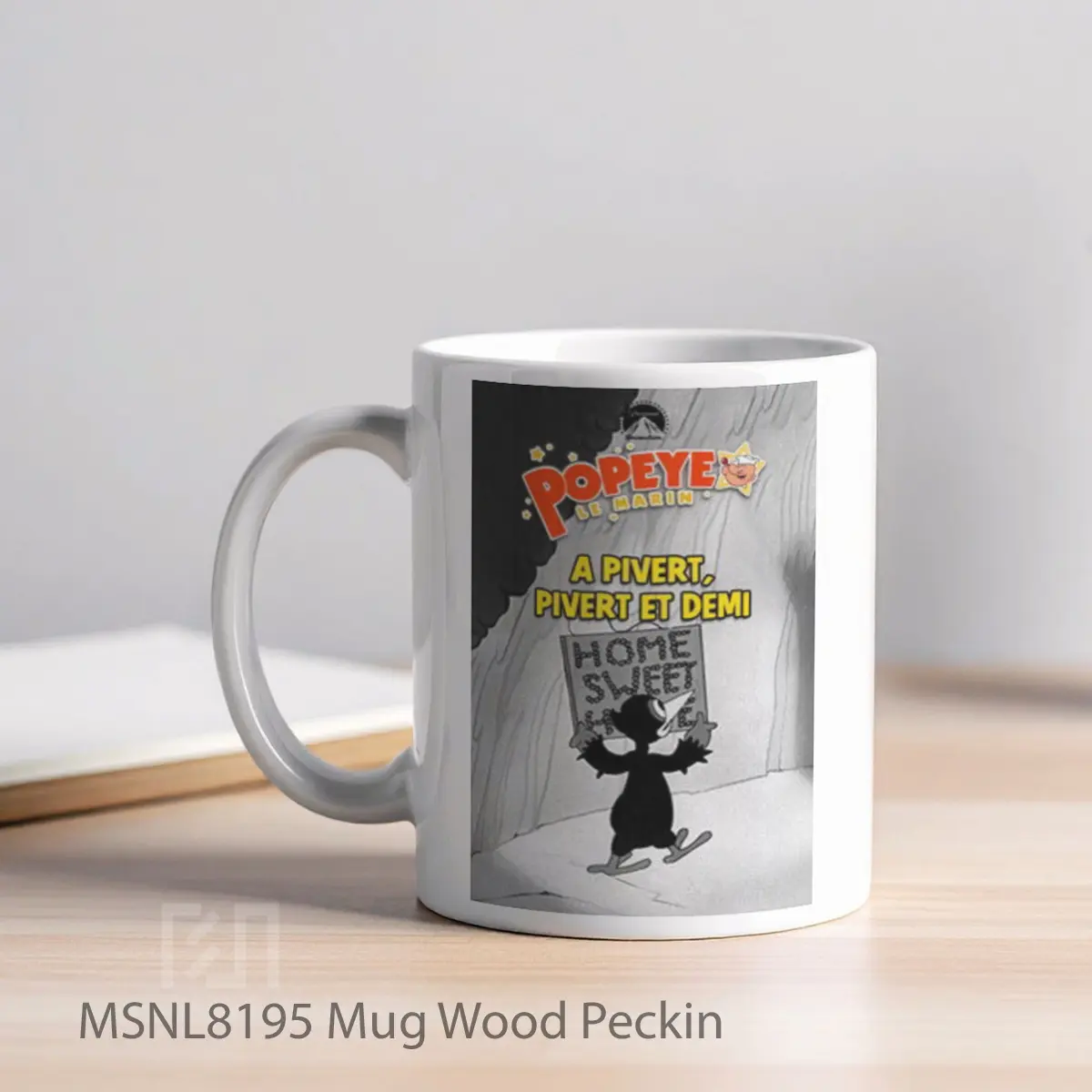 Mug Wood Peckin Gelas Keramik Tema Film MSNL8195 - Tampak Kiri