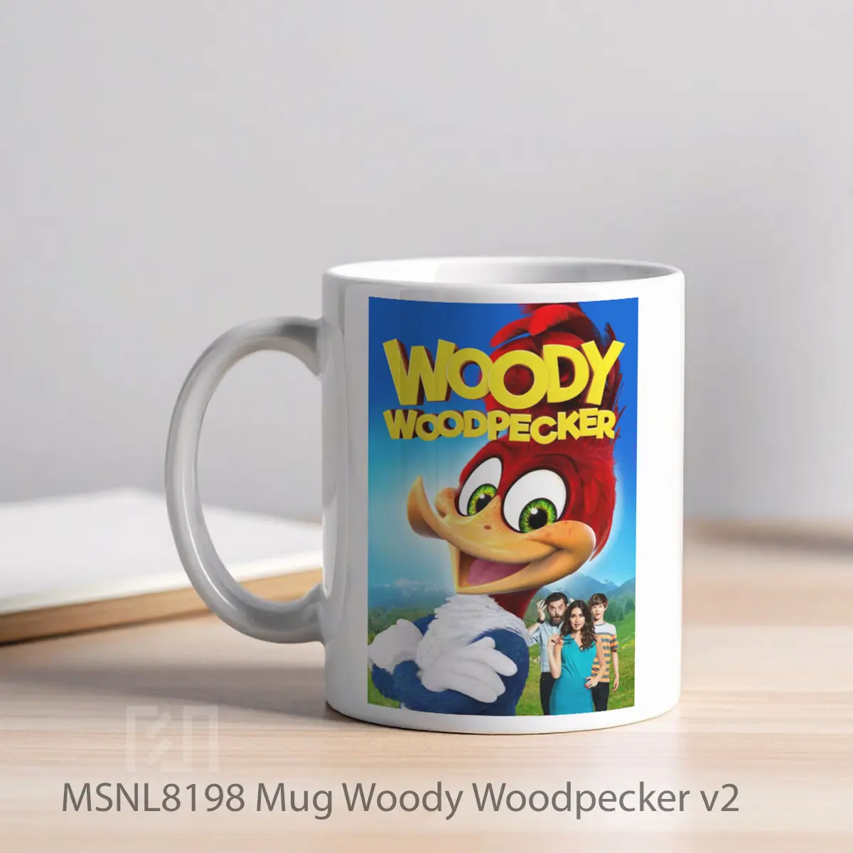 Mug Woody Woodpecker V2 Gelas Keramik Tema Film MSNL8198 - Tampak Kiri