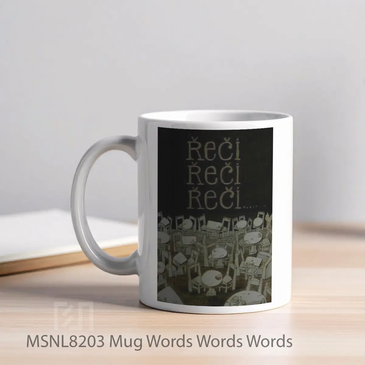 Mug Words Words Words Gelas Keramik Tema Film MSNL8203 - Tampak Kiri