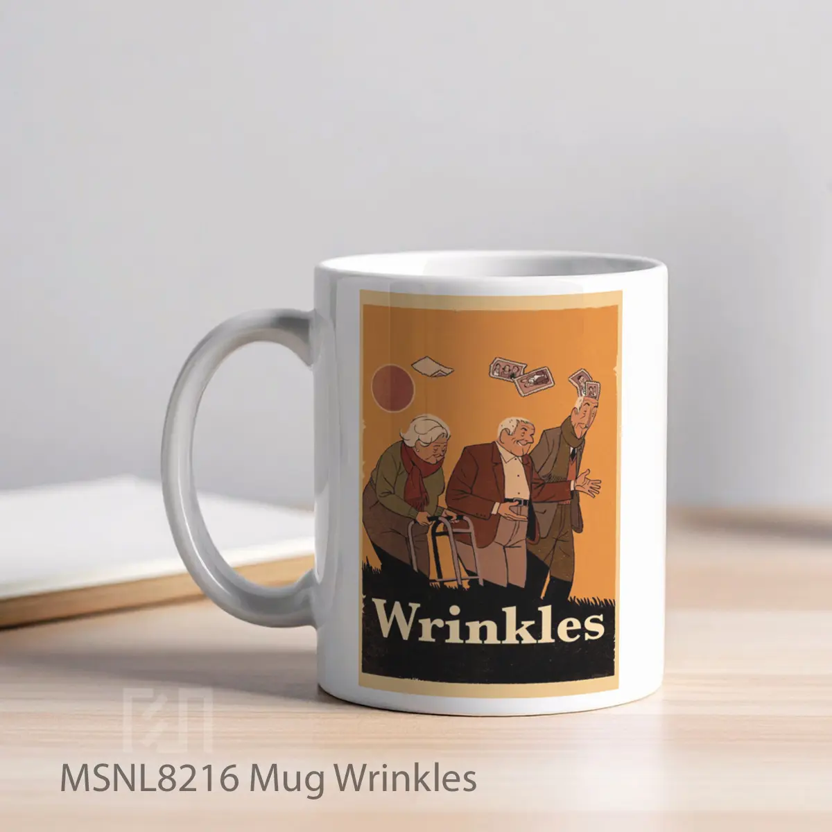 Mug Wrinkles Gelas Keramik Tema Film MSNL8216 - Tampak Kiri