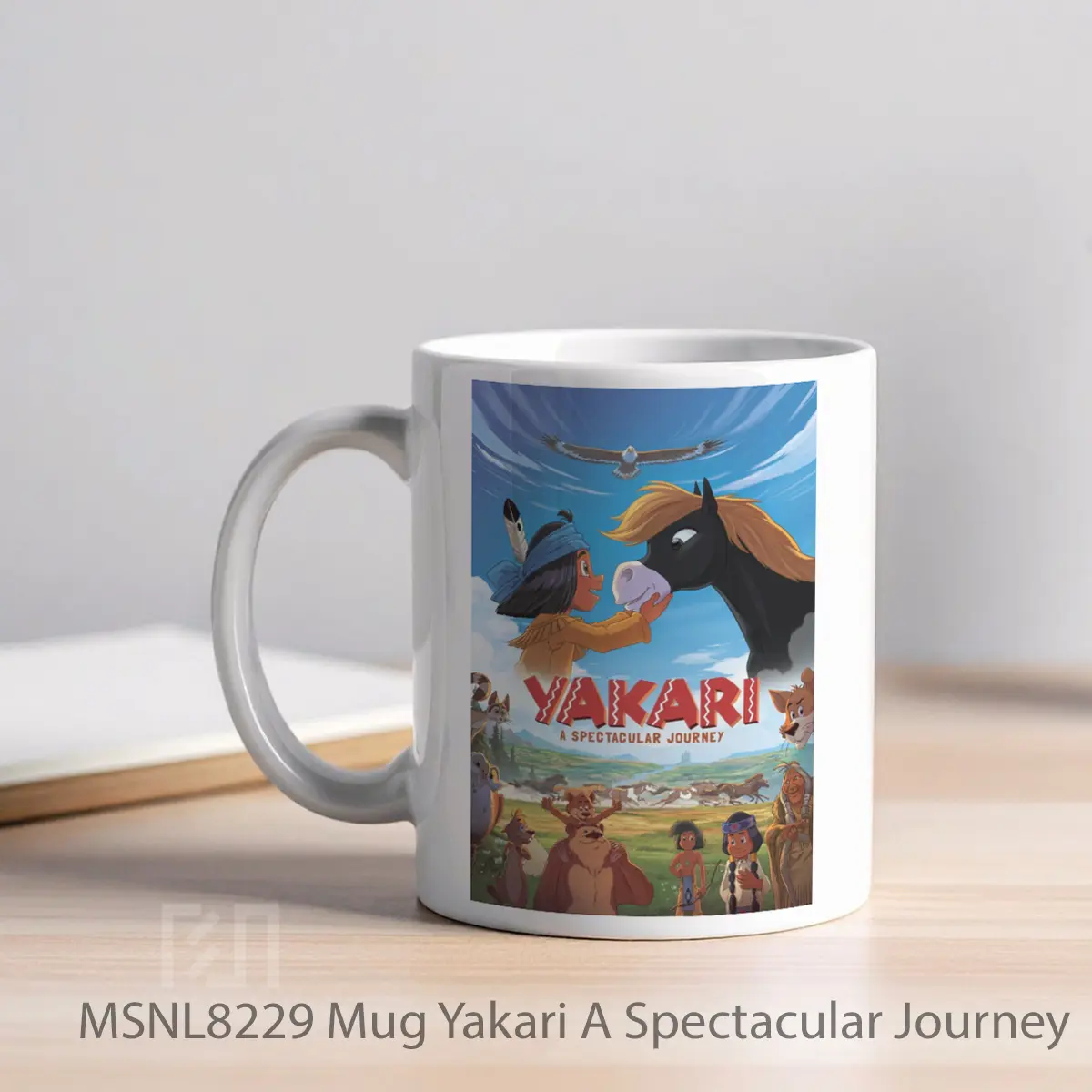 Mug Yakari A Spectacular Journey Gelas Keramik Tema Film MSNL8229 - Tampak Kiri