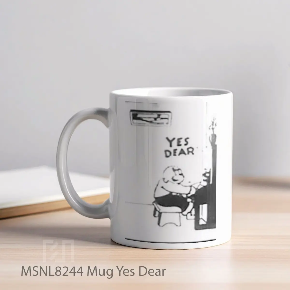 Mug Yes Dear Gelas Keramik Tema Film MSNL8244 - Tampak Kiri