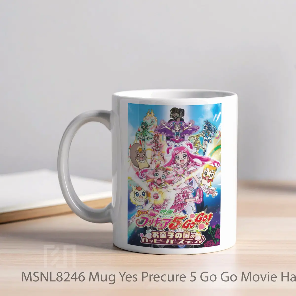 Mug Yes Precure 5 Go Go Movie Happy Birthday In The Land Of Sweets Gelas Keramik Tema Film MSNL8246 - Tampak Kiri