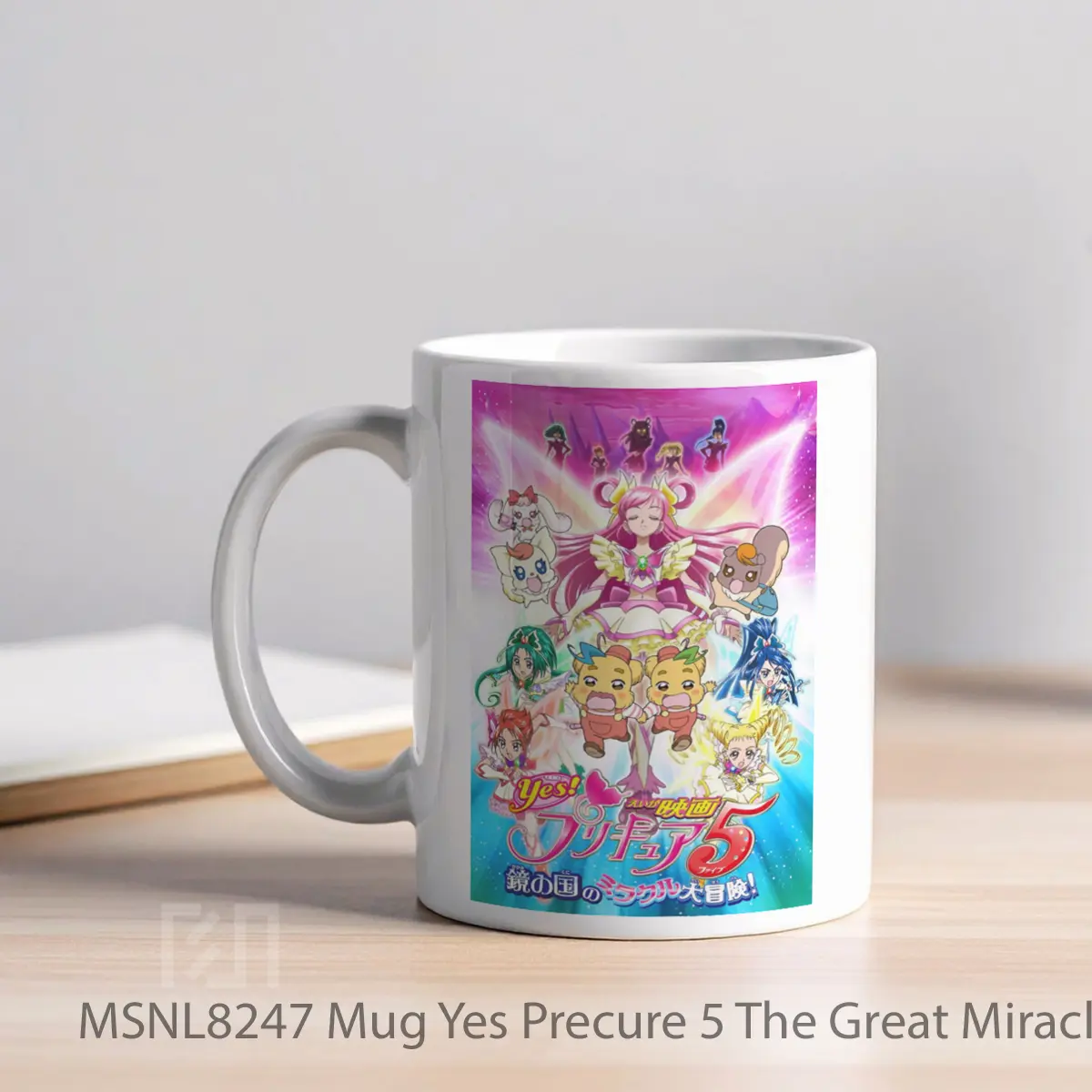 Mug Yes Precure 5 The Great Miracle Adventure In The Country Of Mirrors Gelas Keramik Tema Film MSNL8247 - Tampak Kiri